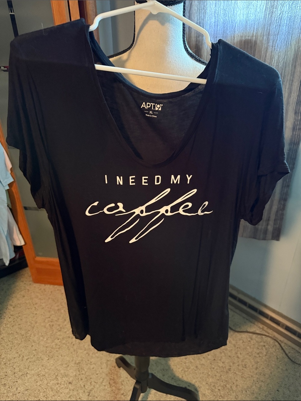 Apt. 9 Black Short-Sleeve 'I Need My Coffee' Graphic Tee